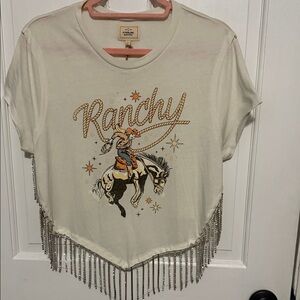 Ranchy Fringe Tee - White